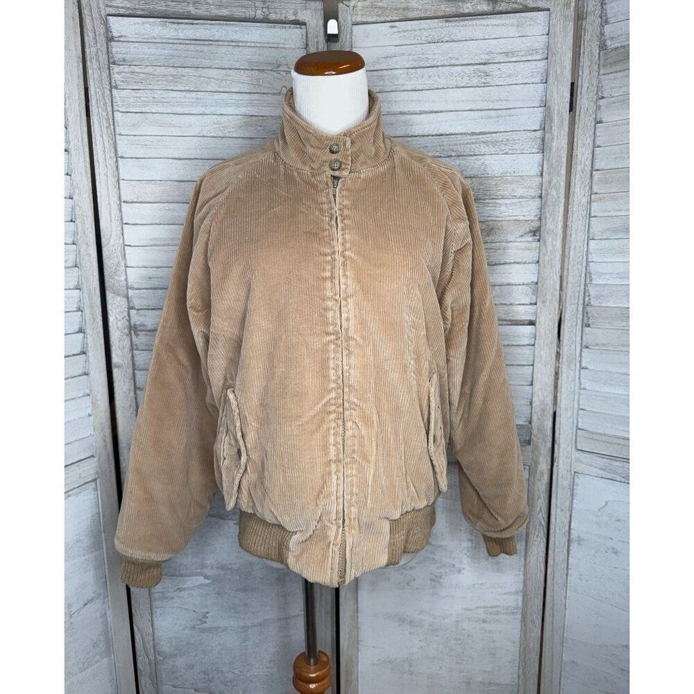 Vintage Lands' End Women's Corduroy Bomber Jacket Size M